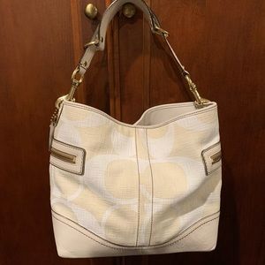Coach Legacy Signature White Canvas Bag
